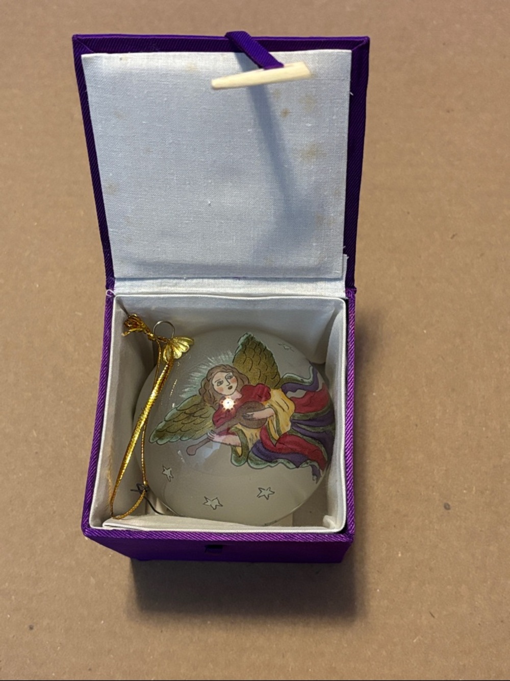 LI BIEN Chinese Angel Ornament - hand painted from the inside! dated 1998